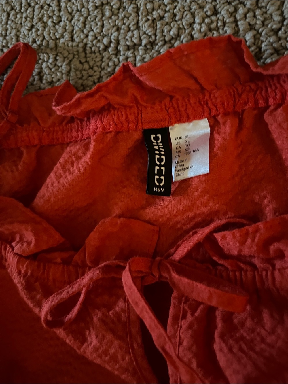 Divided orange/Red Off-Shoulder Ruffle Crop Top - Picture 2 of 5